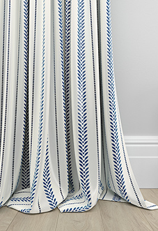 Laurel Stripe, Royal - Made to Measure Curtains